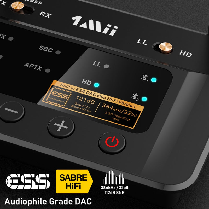1Mii B03Pro 藍牙 5.0 發射器接收器 aptX LL HD CSR8675 HiFi 32 位 DAC 3.5 毫米輔助藍牙適配器適用於電視 PC 耳機 - Sunnny SunMarket