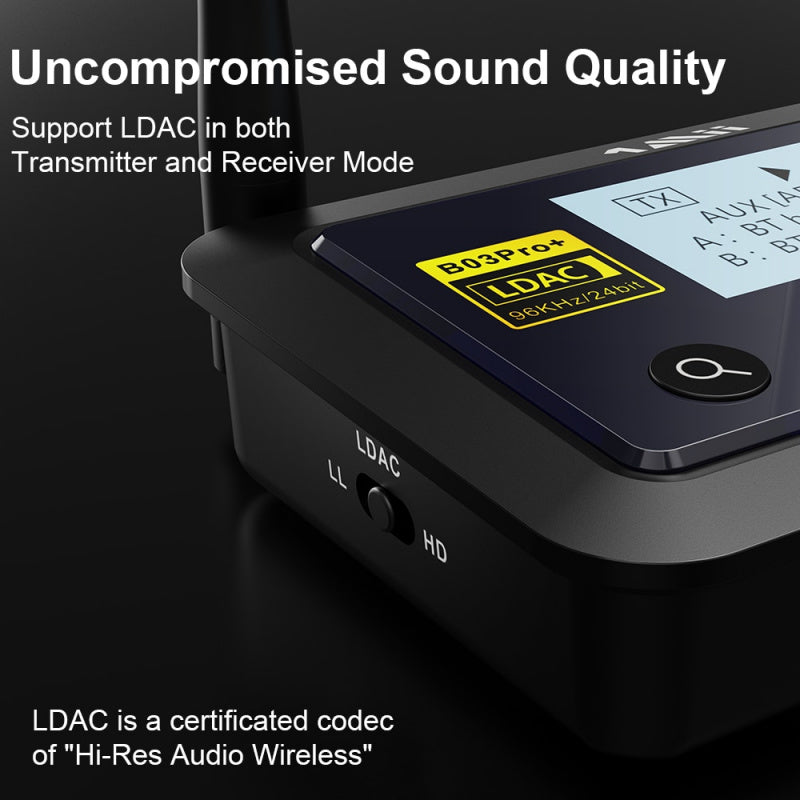 1Mii B03Pro 藍牙 5.0 發射器接收器 aptX LL HD CSR8675 HiFi 32 位 DAC 3.5 毫米輔助藍牙適配器適用於電視 PC 耳機 - Sunnny SunMarket